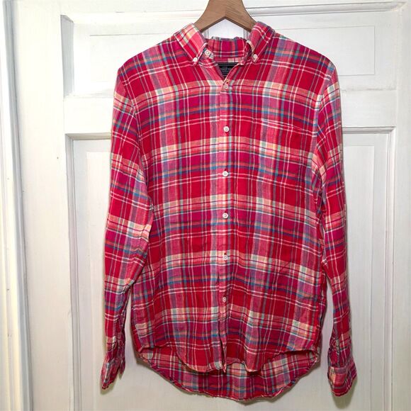 Vineyard Vines Men's S Linen Multicolor Plaid Long Sleeve Slim Fit Murray Shirt - Picture 4 of 8